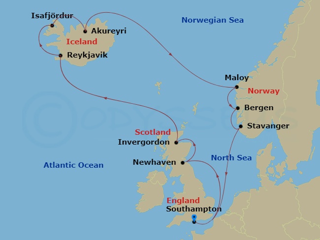 Itinerary map