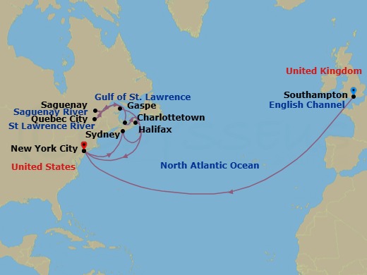 Itinerary map