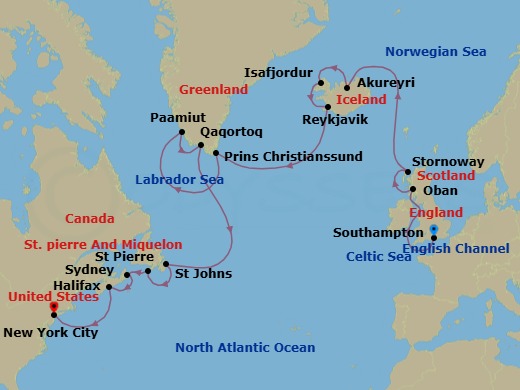 Itinerary map