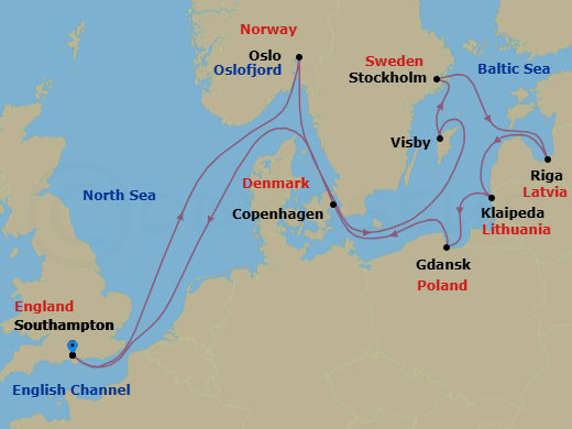 Itinerary map