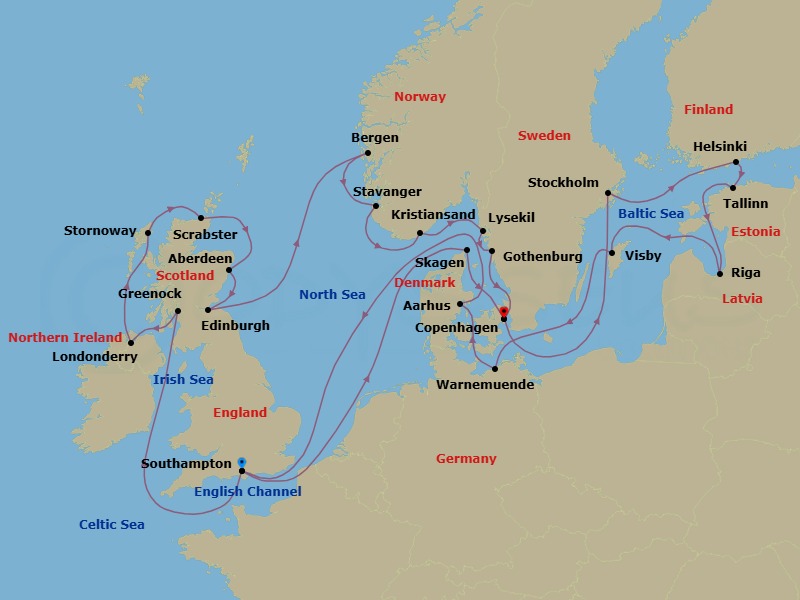 Itinerary map