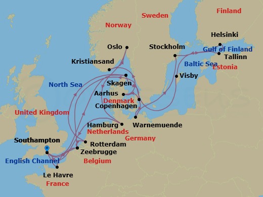 Itinerary map