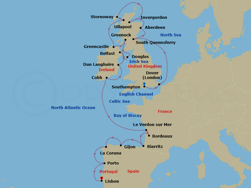 Itinerary map