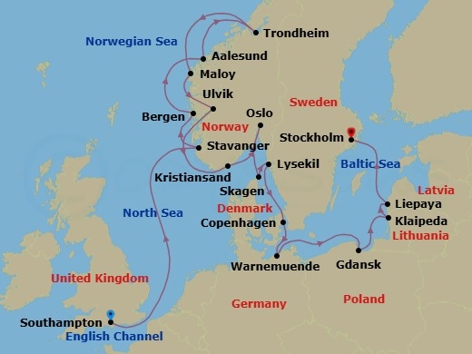Itinerary map