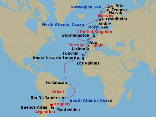 Itinerary map