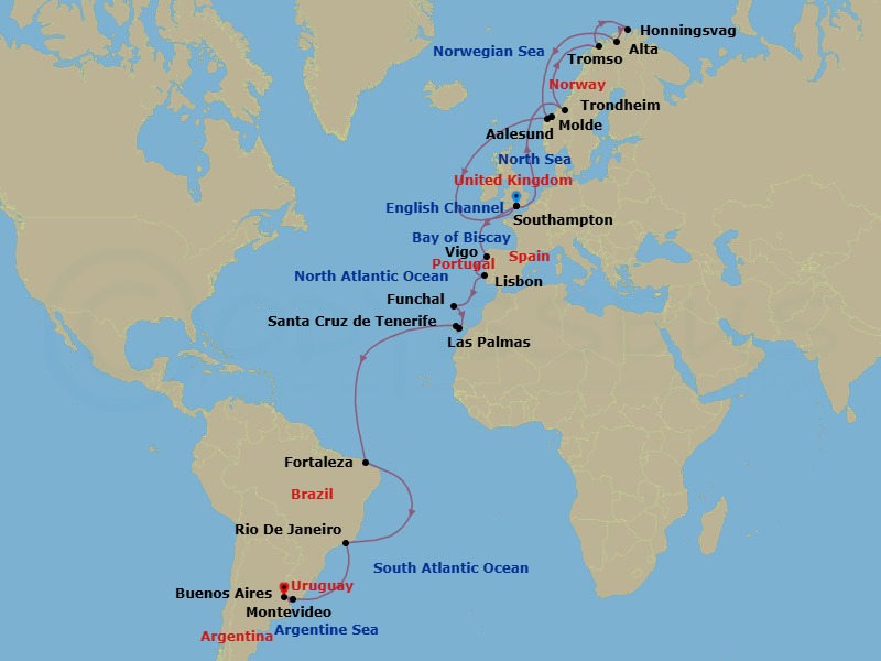 Itinerary map