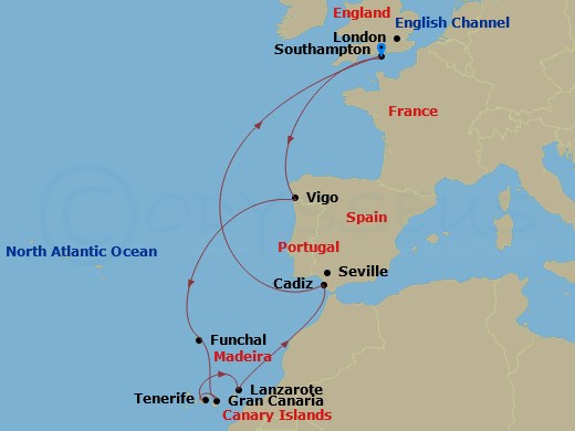 Itinerary map