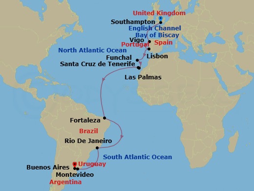 Itinerary map
