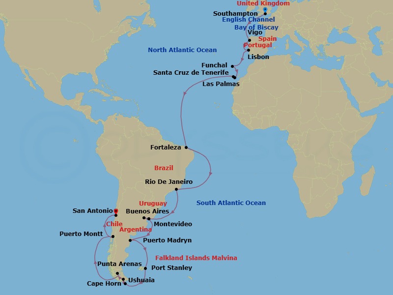 Itinerary map
