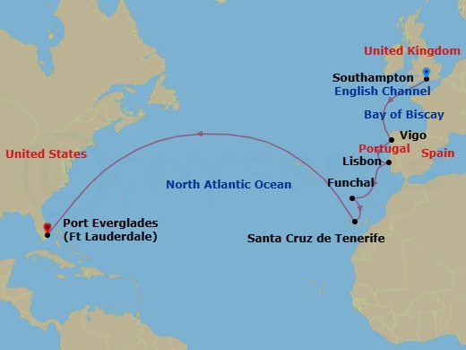 Itinerary map