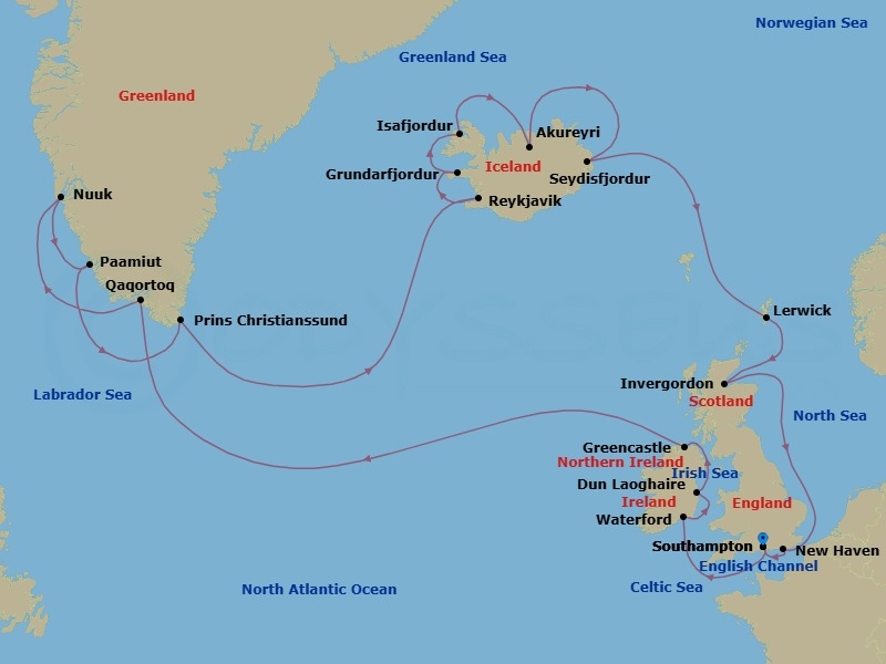 Itinerary map