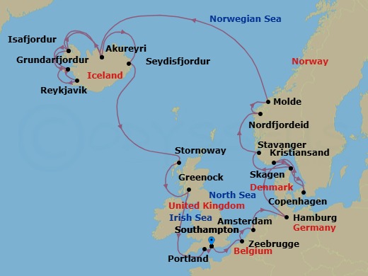Itinerary map