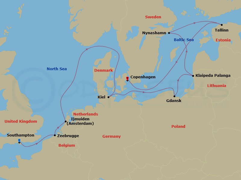 Itinerary map