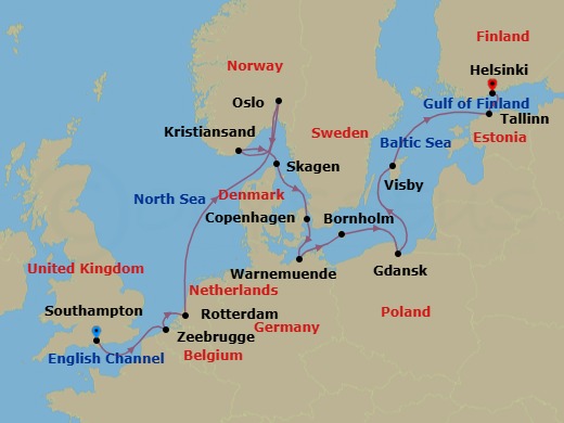 Itinerary map