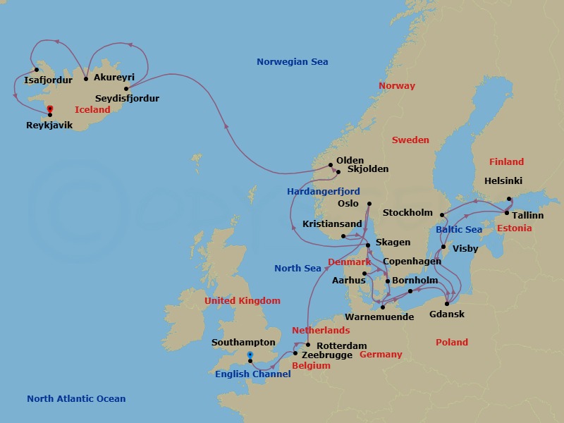 Itinerary map