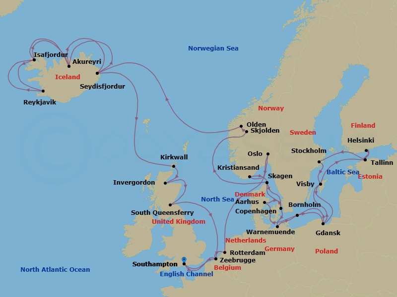 Itinerary map