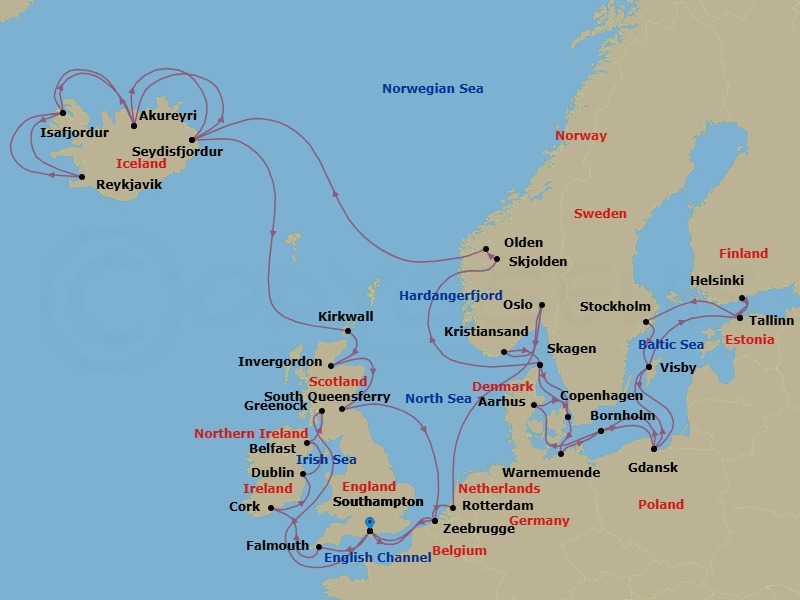 Itinerary map