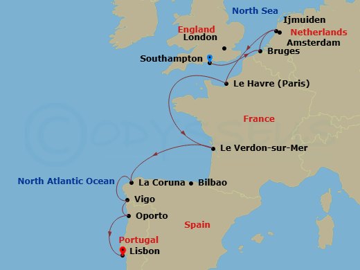 Itinerary map