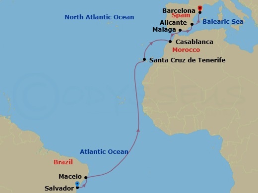 Itinerary map