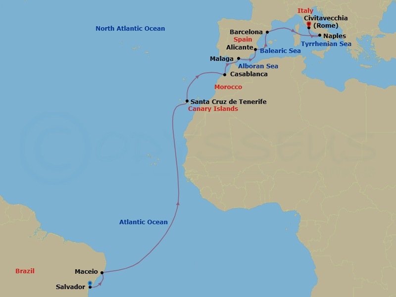 Itinerary map