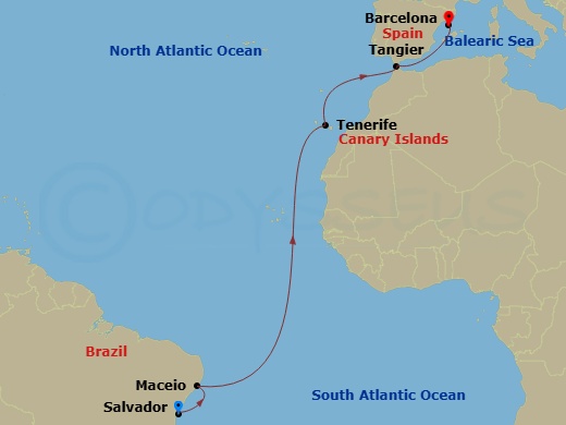 Itinerary map