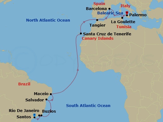 Itinerary map