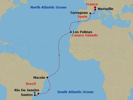 Itinerary map