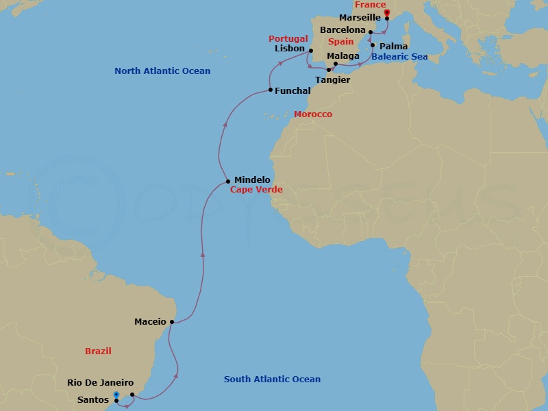 Itinerary map