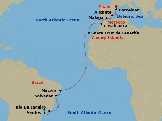 Itinerary map