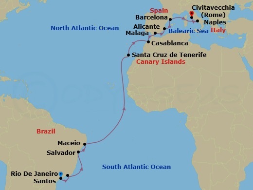Itinerary map
