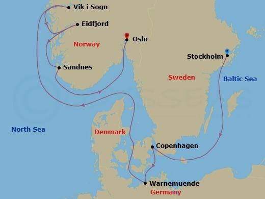 Itinerary map