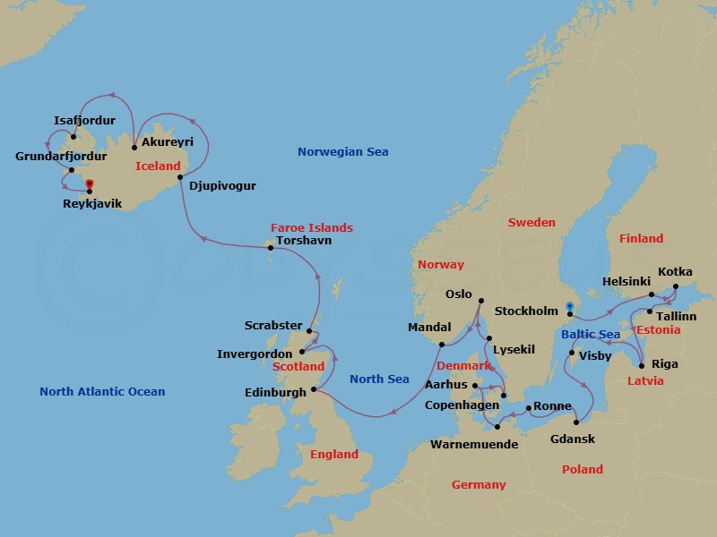 Itinerary map