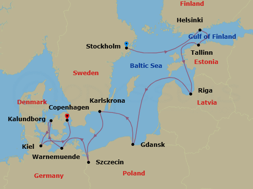 Itinerary map