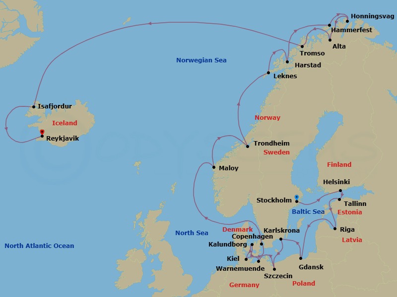 Itinerary map