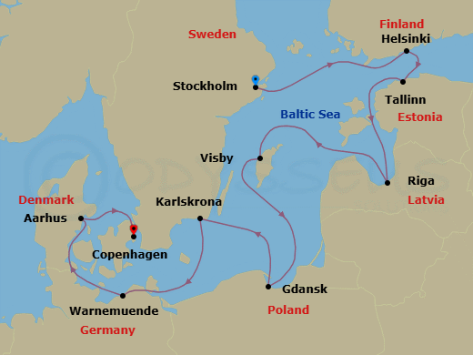 Itinerary map