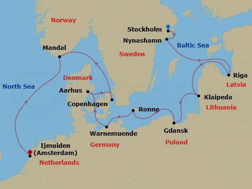 Itinerary map