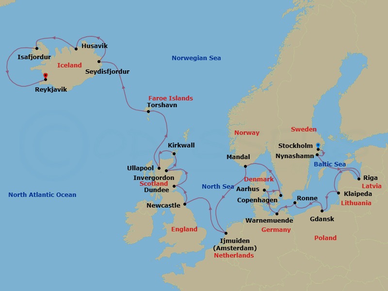 Itinerary map