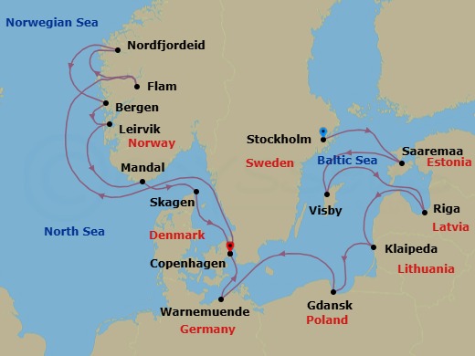 Itinerary map