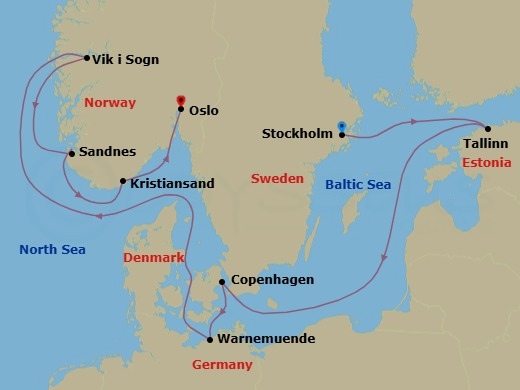Itinerary map