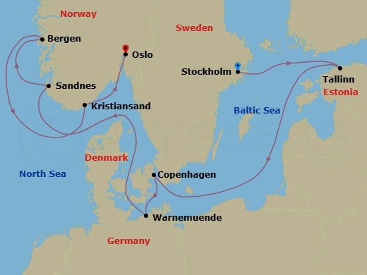 Itinerary map