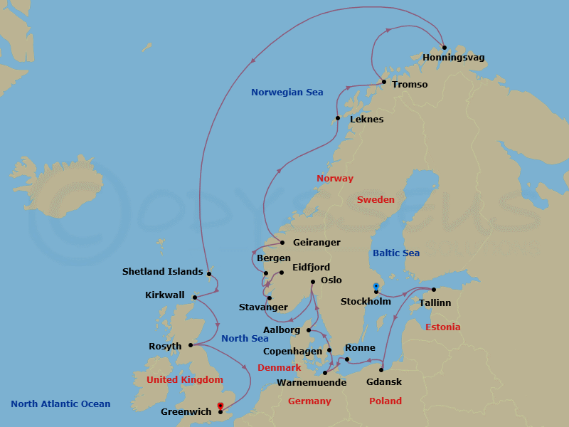 Itinerary map
