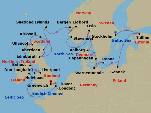 Itinerary map