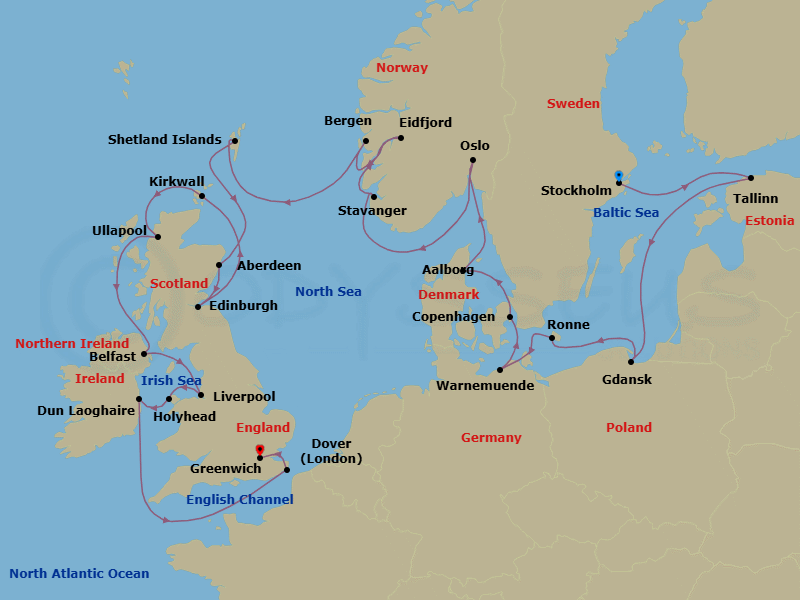 Itinerary map