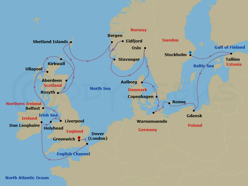Itinerary map