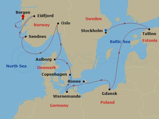 Itinerary map