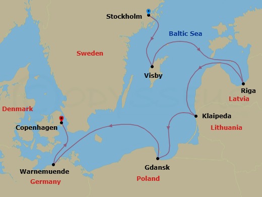 Itinerary map