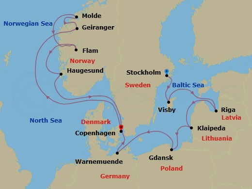 Itinerary map