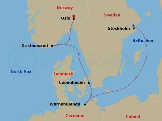 Itinerary map