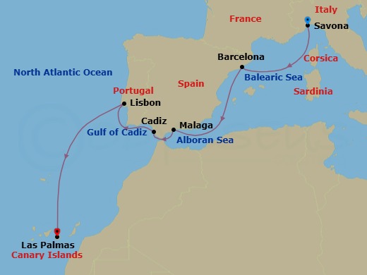 Itinerary map