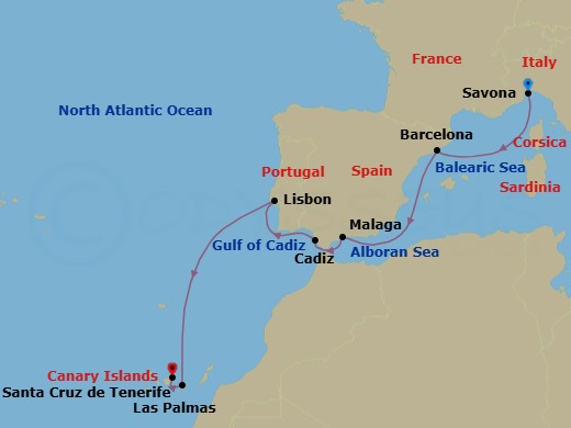 Itinerary map